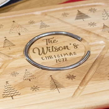 Winter Trees Engraved Christmas Carving Board, 2 of 2