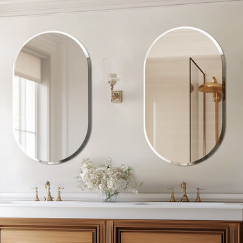 Long Oval Flat Wall Mirror, 4 of 12