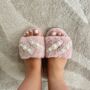 Bridesmaid Pink Fluffy Wedding Day Slippers, thumbnail 8 of 8