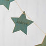 Blue And Gold Wooden Hanging Star Bunting, thumbnail 2 of 6