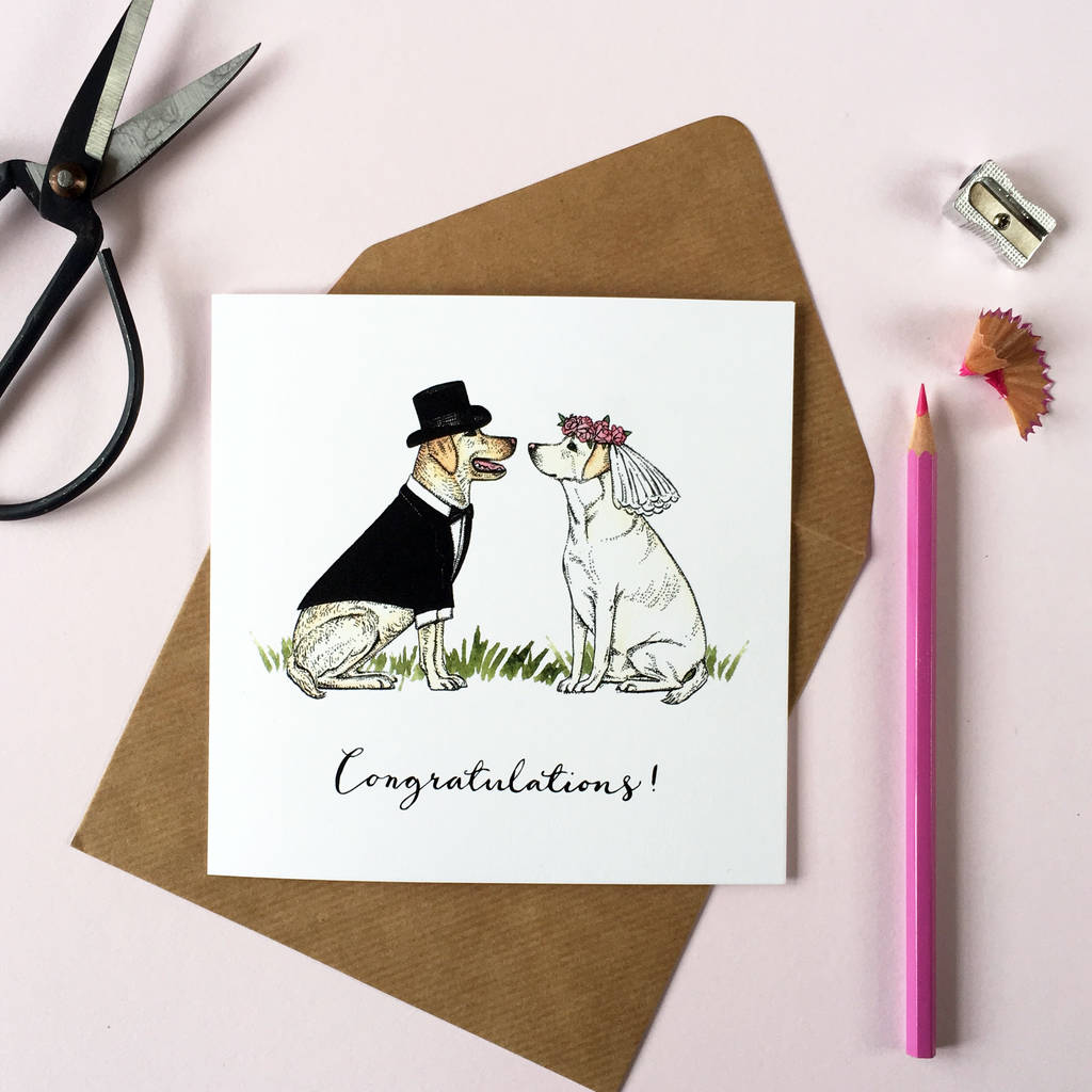 Labrador Dogs Wedding Card, 1 of 2