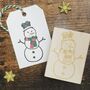 Christmas Snowman Rubber Stamp, thumbnail 1 of 2