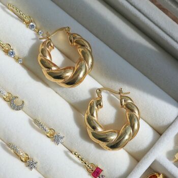 18 K Gold Plated Valentina Hoops, 3 of 7
