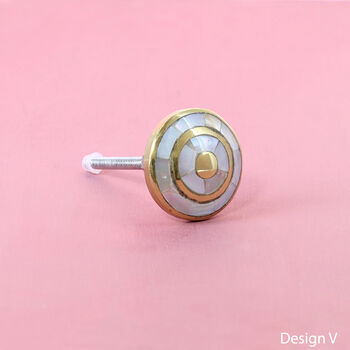 G Decor Victoria Mother Of Pearl Gold Brass Pull Knobs, 4 of 7