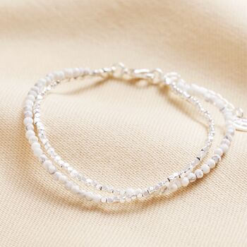 Semi Precious Stone Layered Beaded Bracelet, 9 of 12