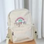 Child's Personalised Embroidered Rainbow Rucksack Perfect For Nursery, thumbnail 1 of 2