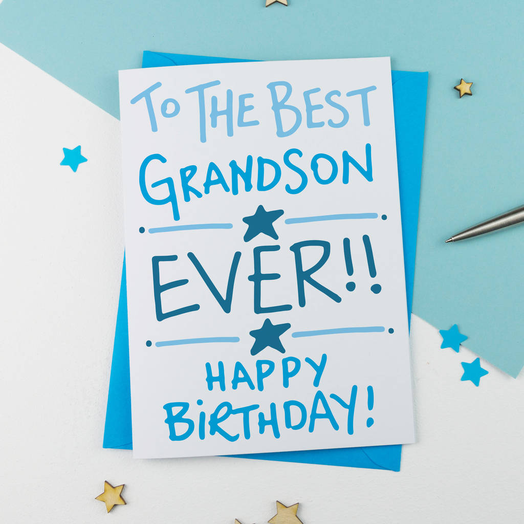 grandson birthday card by a is for alphabet