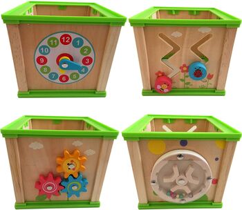 Multi Activity Wooden Activity Cube, 5 of 7