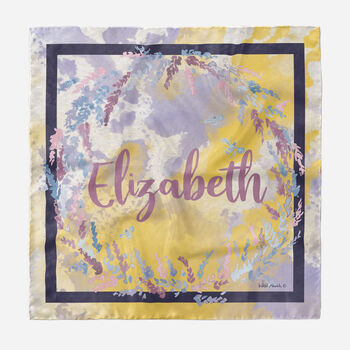 Personalised Floral Square Silk Scarf, 2 of 5
