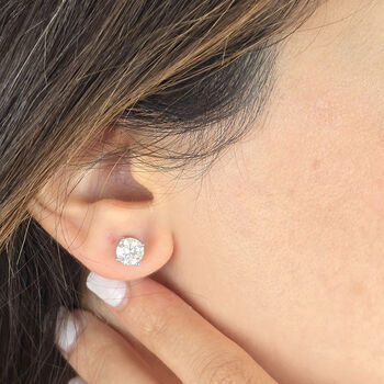 Diamond Moissanite Crystal Sterling Silver Earrings, 2 of 6