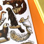 Medium Mammals Of Britain Watercolour Postcard, thumbnail 9 of 11