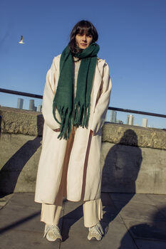 Dark Green Colour Block Warm Wrap Scarf, 3 of 9