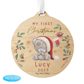 Personalised Tiny Tatty Teddy First Christmas Decoration, 3 of 4