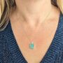 The Rectangle Amazonite Necklace, Silver, thumbnail 6 of 9