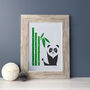 Panda And Bamboo Wall Art Riso Print, thumbnail 1 of 3