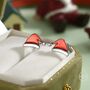 Sterling Silver Enamel Christmas Hat Stud Earrings, thumbnail 6 of 11