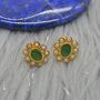 Pearl, Emerald Stud Earrings, thumbnail 2 of 6