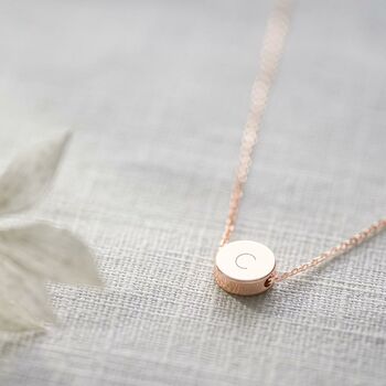 Mini Disc Initial Personalised Necklace, 4 of 12