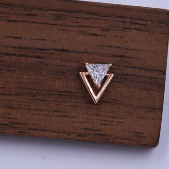 Tiny Double Triangle Arrow Arrowhead Stud Earrings, 6 of 12