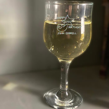 60th Birthday Gift Engraved Wine Glass, 3 of 7