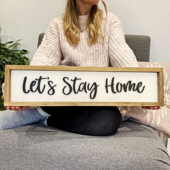 Wooden Let's Stay Home Sign, 2 of 3