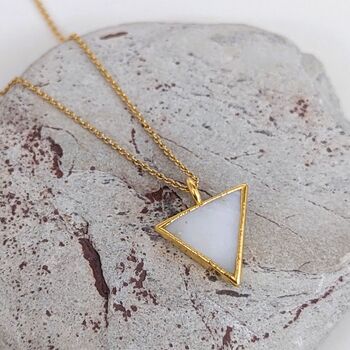 The Triangle Mother Of Pearl Gold Plated Necklace, 4 of 6