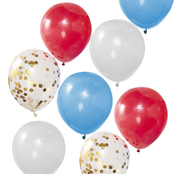 Royal Themed Confetti Balloons Eight Pack, 2 of 4