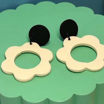 Flower Power Earrings, Large Flower Earrings, 6 of 7