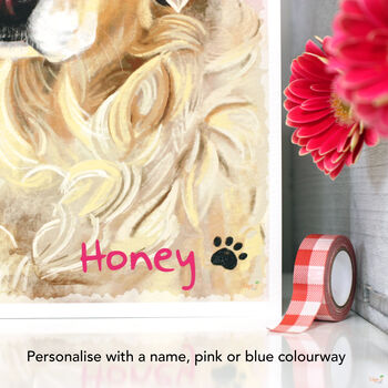 Personalised 'Honey' Dog Art Print, 3 of 4