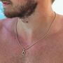 Mens Silver Vintage Black Diamond Pendant Necklace, thumbnail 7 of 12