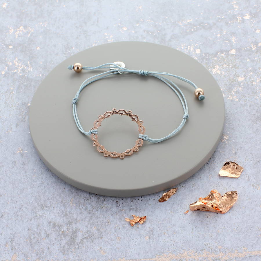 rose gold hoop friendship bracelet by francesca rossi designs