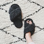 Pure Wool Black Crossover Mules, thumbnail 2 of 4