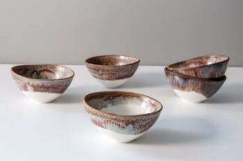 Set Of Four Porcelain Angled Mini Bowl, 8 of 11