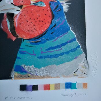 'Pheasant' Hand Stencilled Spray Paint Print, 2 of 9