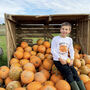 Personalised Halloween Pumpkin Picking Kids T Shirt, thumbnail 2 of 4