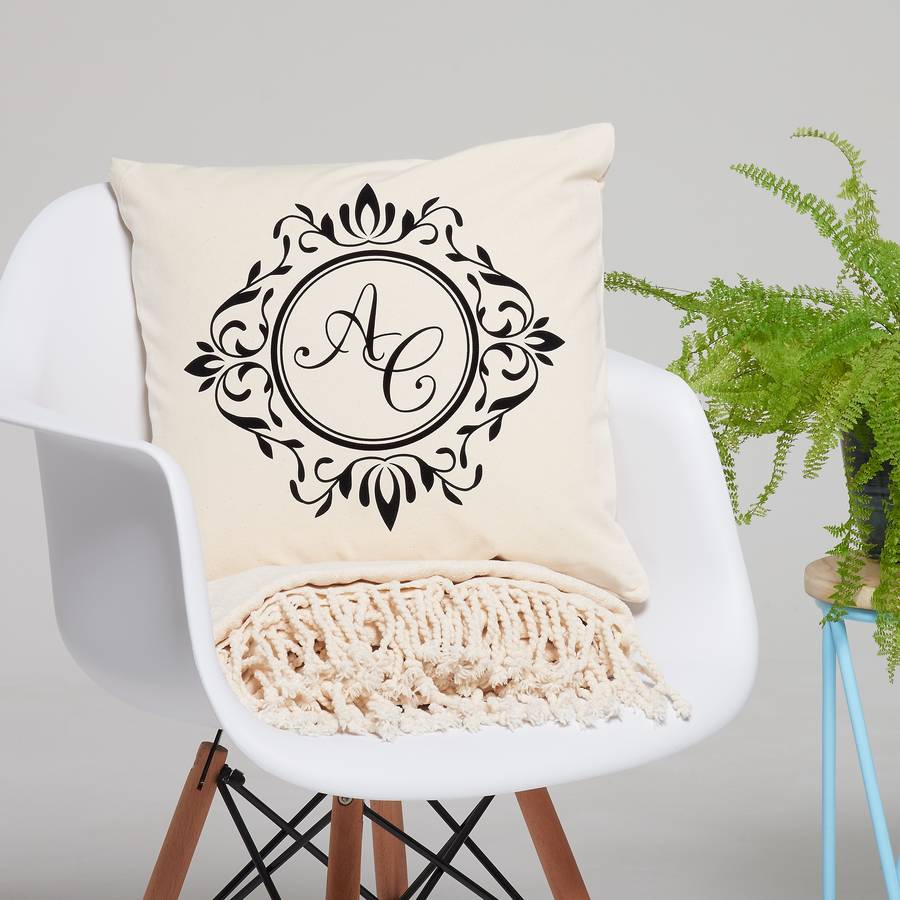 personalised monogram cushion by owl & otter