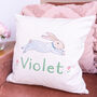 Personalised Fair Trade Illustrated Bunny Cushion, thumbnail 2 of 4
