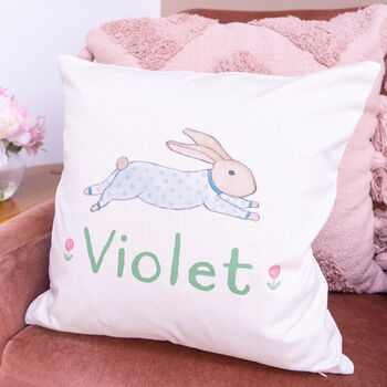Personalised Fair Trade Illustrated Bunny Cushion, 2 of 4