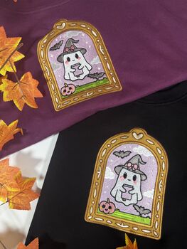Bookish Ghost Embroidered Sweatshirt, 5 of 5