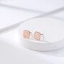 Hammered Square Stud Earrings In Sterling Silver, thumbnail 6 of 12