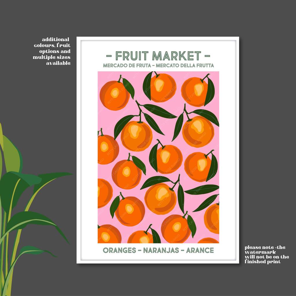 Oranges Fruit Market Poster, 1 of 4