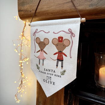 Personalised Santa Stop Here Nutcracker Mouse Wall Hanging, 3 of 3