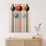Abstract Orbs Simple Stripes Mid Century Wall Art Print, thumbnail 1 of 6