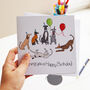 Birthday Party Dogs Greetings Card, thumbnail 2 of 2