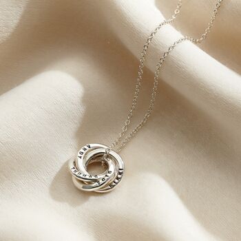 Personalised Mini Four Ring Russian Necklace, 4 of 9