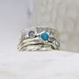 Personalised Turquoise Spinner Ring In Sterling Silver, thumbnail 5 of 12