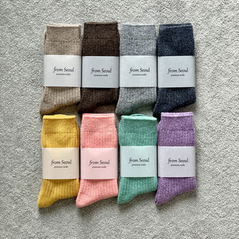 Ribbed Cashmere Wool Socks, 6 of 6