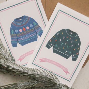 Set Of Four Christmas Jumper Cards, 6 of 6