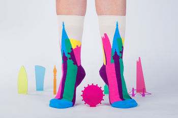 Cotton Socks By Yoni Alter With London Skyline, 3 of 7