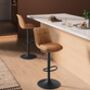 Set Of Two Bar Stools Swivel Chairs Synthetic Leather, thumbnail 2 of 12